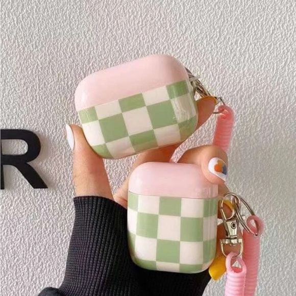 SHEIN Other - Brand new AirPods 3 case pink and green checkered